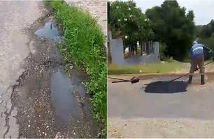 Morador denuncia que funcionários da ETURB se recusaram a tampar buraco (Foto: Reprodução) Morador denuncia que funcionários da ETURB se recusaram a tampar buraco (Foto: Reprodução)
