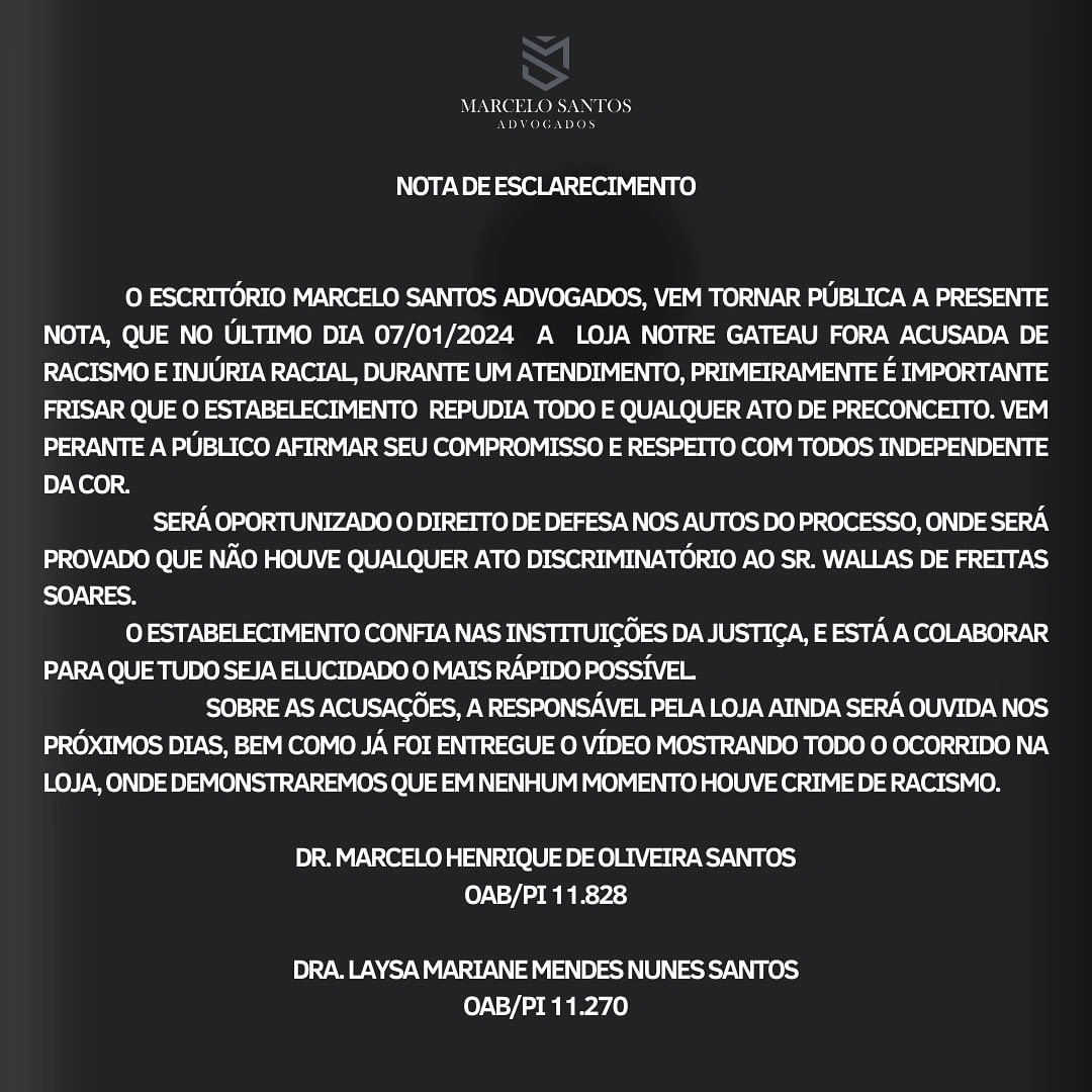 Nota de esclarecimento da empresa