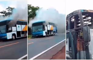 Ônibus pega fogo enquanto trafegada na cidade de Sigefredo Pacheco (Foto: Reprodução) Ônibus pega fogo enquanto trafegada na cidade de Sigefredo Pacheco (Foto: Reprodução)