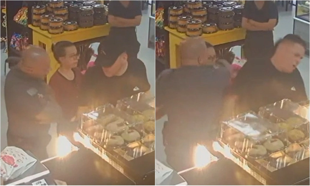 PM agrediu o homem no rosto com uma cotovelada