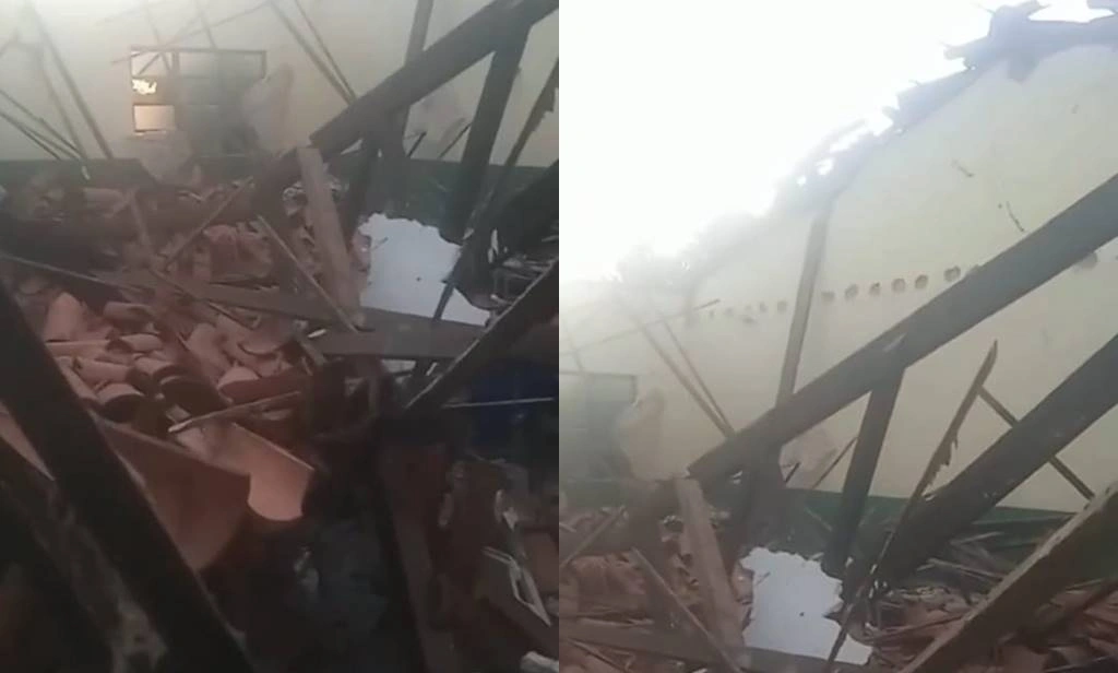 Teto de colégio desaba no interior de Piripiri