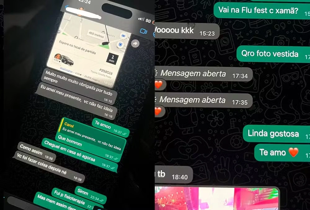 Troca de mensagens com suposta amante