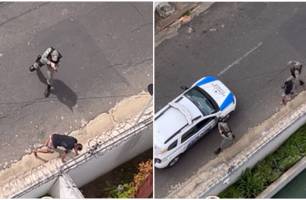 Vídeo mostra momento em que bandido é preso após realizar assalto em Teresina (Foto: Reprodução) Vídeo mostra momento em que bandido é preso após realizar assalto em Teresina (Foto: Reprodução)