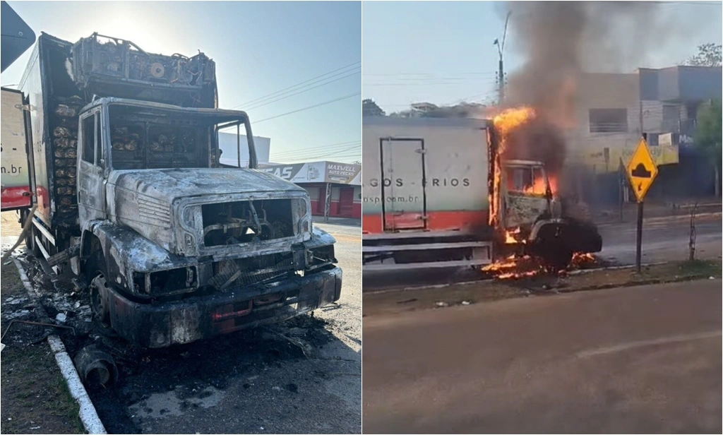 Caminhão pega fogo em Picos