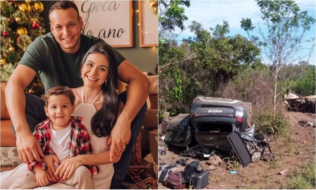 Casal e filho morrem após pneu de caminhão estourar e veículo atingir carro da família em MT