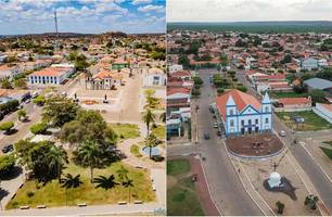 Cidades de Oeiras e São João do Piauí, respectivamente (Foto: Reprodução) Cidades de Oeiras e São João do Piauí, respectivamente (Foto: Reprodução)