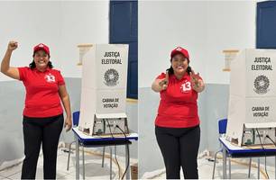 'Dias melhores virão!', diz Camila Barbosa após votar em Lagoa do Piauí (Foto: Reprodução) 'Dias melhores virão!', diz Camila Barbosa após votar em Lagoa do Piauí (Foto: Reprodução)
