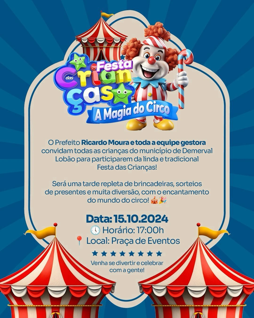 Festa das Crianças em Demerval Lobão traz a magia do circo