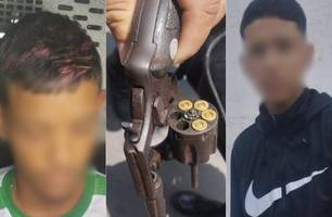 Menores são conduzidos com arma de fogo na zona Sul de Teresina (Foto: Reprodução)