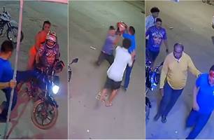 Mototaxista e dono de restaurante entraram em briga corporal e empresário saiu sangrando (Foto: Reprodução) Mototaxista e dono de restaurante entraram em briga corporal e empresário saiu sangrando (Foto: Reprodução)