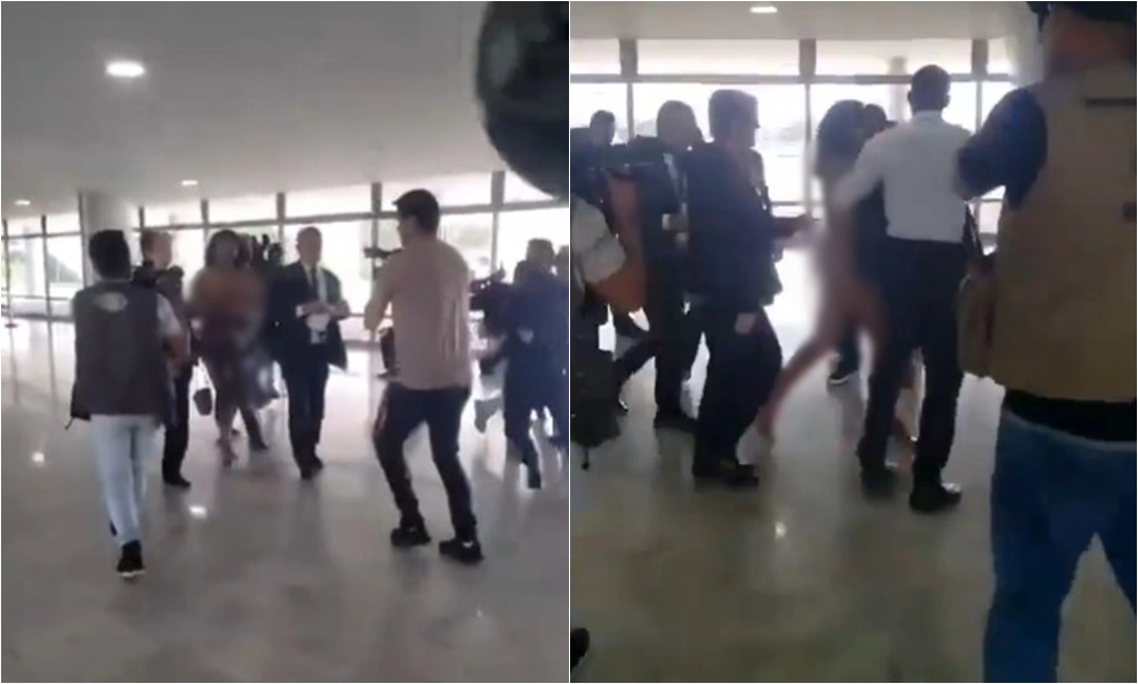 Mulher fica nua no Palácio do Planalto
