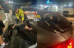 Mulher sofre acidente de moto ao voltar do trabalho em avenida de Teresina (Foto: Alessandra Fonseca/Conecta Piauí) Mulher sofre acidente de moto ao voltar do trabalho em avenida de Teresina (Foto: Alessandra Fonseca/Conecta Piauí)