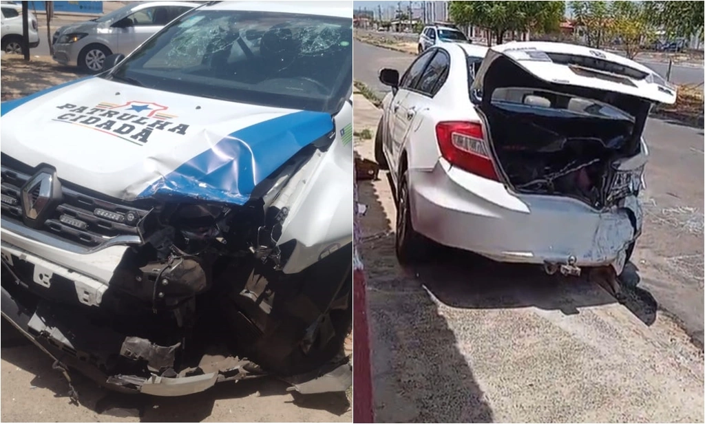 PM dorme ao volante e colide contra carro