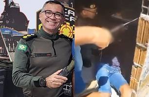 Policial militar é afastado após ser filmado torturando adolescente em Fortaleza (Foto: Reprodução)