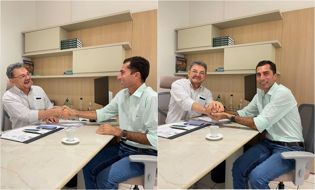 Prefeito eleito de Paulistana, Osvaldo da Abelha, se reúne com Wilson Martins