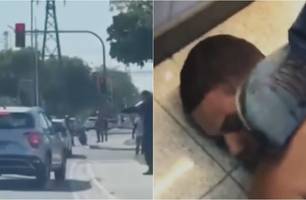 Vídeo mostra o momento que PM pega carona em moto e persegue bandido no RJ (Foto: Reprodução)