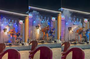 Cantora passa por susto após notebook pegar fogo e explodir durante show no Ceará (Foto: Reprodução)