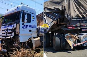 Carretas colidem na BR-316 (Foto: Repórter 12 / Conecta Piauí) Carretas colidem na BR-316 (Foto: Repórter 12 / Conecta Piauí)