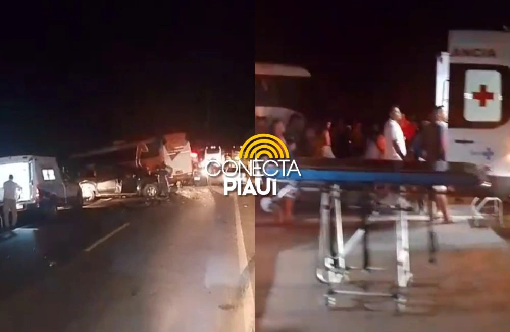 Colisão frontal entre carro e ônibus deixa homem morto na BR-343 em Piracuruca