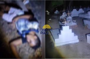 'Corpo' encontrado em cemitério de Curralinhos mobiliza polícia (Foto: Reprodução) 'Corpo' encontrado em cemitério de Curralinhos mobiliza polícia (Foto: Reprodução)