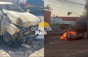 Incêndio na avenida Presidnete Kennedy (Foto: Conecta Piauí) Incêndio na avenida Presidnete Kennedy (Foto: Conecta Piauí)