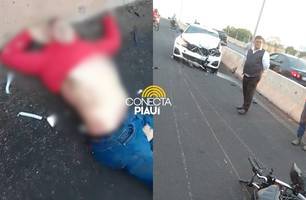 Motociclista morre após se chocar de frente com carro na zona Leste de Teresina (Foto: Reprodução) Motociclista morre após se chocar de frente com carro na zona Leste de Teresina (Foto: Reprodução)