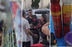 Mulher dá soco em PM após roubar desodorante e máscara facial em farmácia no ES (Foto: Reprodução/Redes Sociais)
