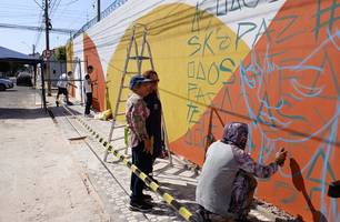 Projeto 'Muro pelo Fim da Violência' mobiliza Teresina com arte e conscientização (Foto: Eugênia Reis/Conecta Piauí)