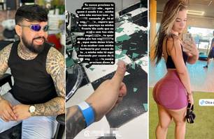 Revoltado, o empresário machucou a mão e afirmou: "to chei de ódio" (Foto: Reprodução/Redes Sociais) Revoltado, o empresário machucou a mão e afirmou: "to chei de ódio" (Foto: Reprodução/Redes Sociais)