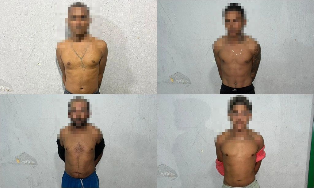 Suspeitos presos pela Polícia Militar em Cajueiro da Praia