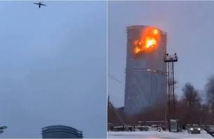 Ataques com drones causam incêndios em prédio residencial na Rússia (Foto: Reprodução)