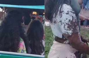 Duas crianças ficam feridas após trenzinho tombar na Vila Natal em Brasília (Foto: Reprodução)