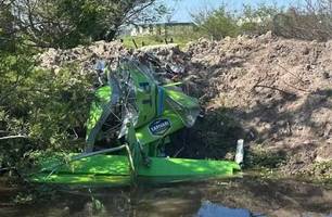 Piloto morre após queda de avião agrícola no litoral Norte do Rio Grande do Sul (Foto: Reprodução/Ronaldo Opaaopaa/Arquivo Pessoal)