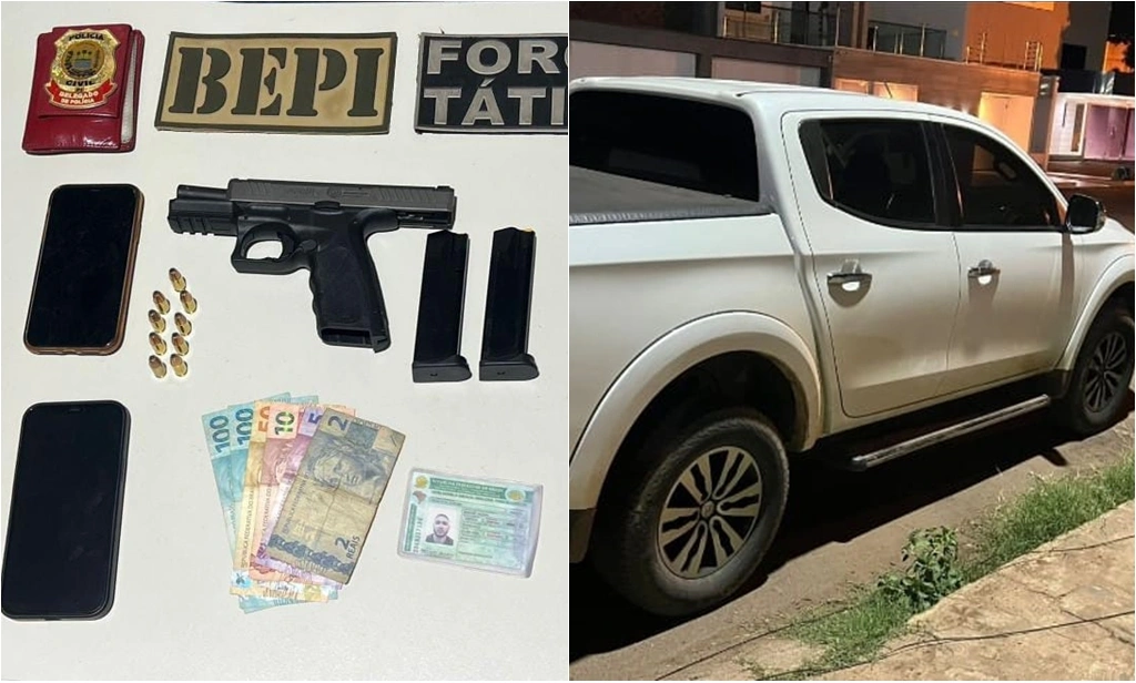Polícia prende integrante de facção criminosa e apreende armas e carro em Picos
