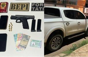 Polícia prende integrante de facção criminosa e apreende armas e carro em Picos (Foto: Reprodução) Polícia prende integrante de facção criminosa e apreende armas e carro em Picos (Foto: Reprodução)