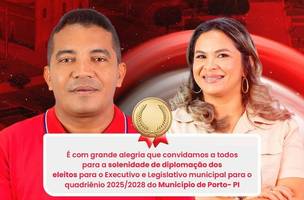 Prefeito eleito de Porto divulga data de diplomação do Executivo e Legislativo (Foto: Divulgação) Prefeito eleito de Porto divulga data de diplomação do Executivo e Legislativo (Foto: Divulgação)