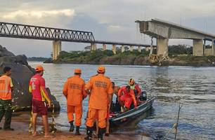 Risco de desabamento suspende buscas na ponte entre o MA e TO (Foto: Bombeiros Militar/Governo do Tocantins)