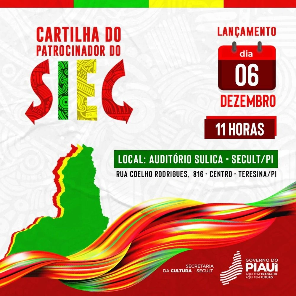 Secult lança Cartilha do Patrocinador do Siec nesta sexta-feira (06)
