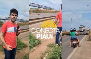 Vereador registra momento em que Ponte JK desaba entre Tocantins e Maranhão (Foto: Reprodução)