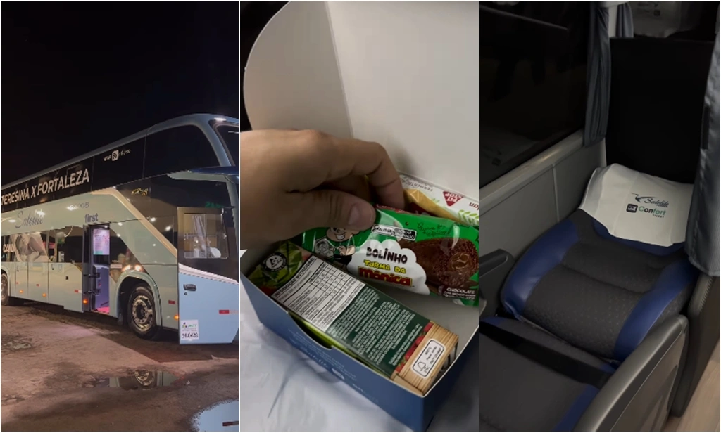 Vídeo viraliza ao compartilhar experiência de luxo em ônibus para Fortaleza