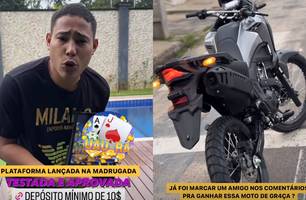 Itallo Bruno faz rifa de moto ‘grátis’ e realiza divulgação do ‘Jogo do Tigrinho’ (Foto: Reprodução) Itallo Bruno faz rifa de moto ‘grátis’ e realiza divulgação do ‘Jogo do Tigrinho’ (Foto: Reprodução)