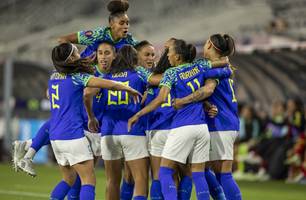 Jogadoras comemoram gol da Seleção diante da Colômbia (Foto: Leandro Lopes/CBF) Jogadoras comemoram gol da Seleção diante da Colômbia (Foto: Leandro Lopes/CBF)