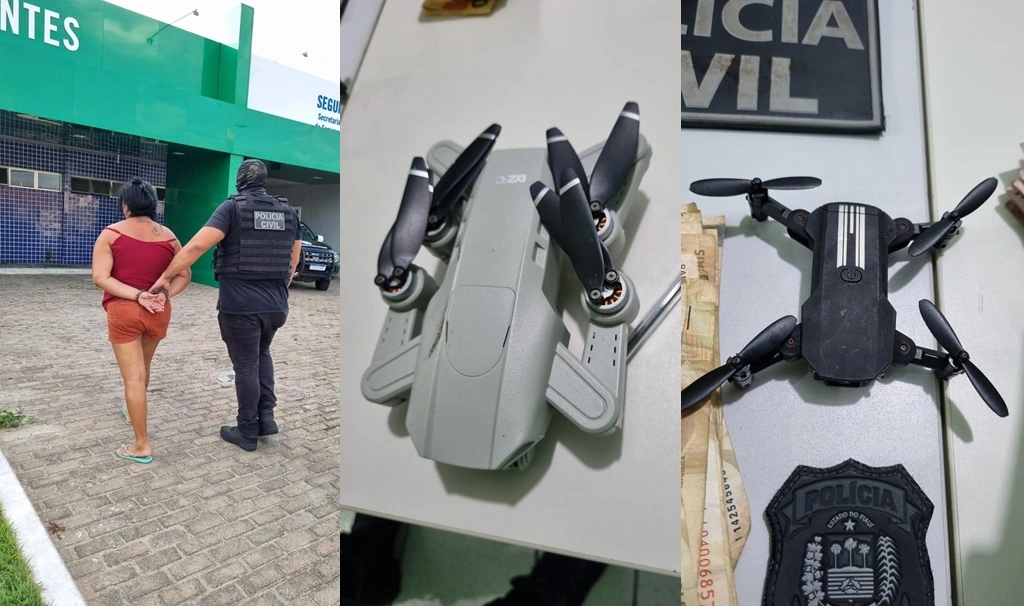 Mulher é presa com drogas e suspeita de monitorar polícia com drones em Parnaíba