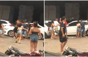 Vídeo mostra briga generalizada que terminou com PM morto em Teresina (Foto: Reprodução) Vídeo mostra briga generalizada que terminou com PM morto em Teresina (Foto: Reprodução)