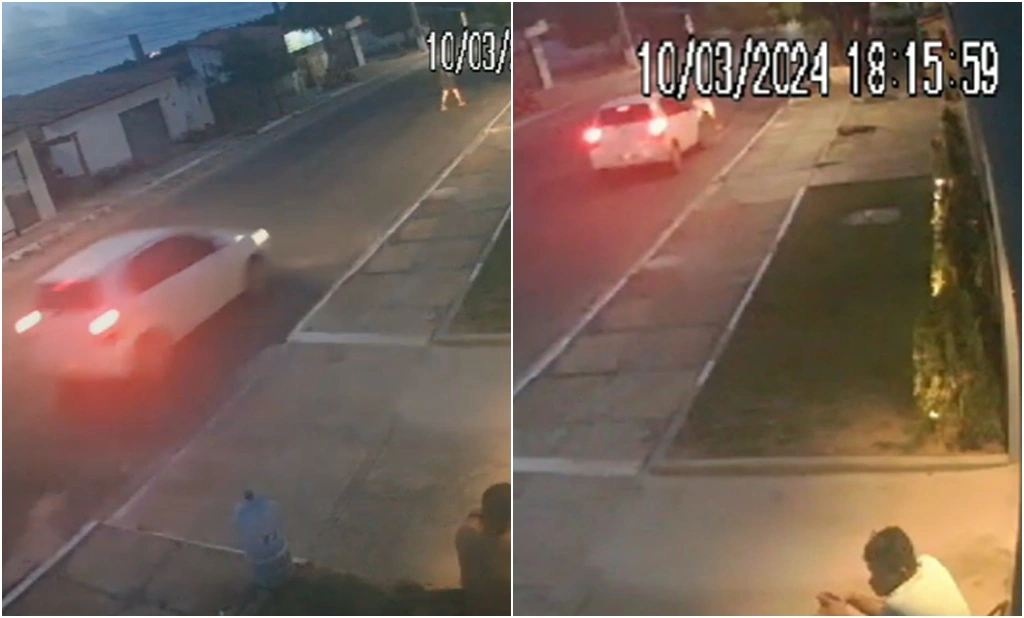 Câmaras de segurança flagraram o momento do acidente