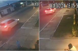 Câmaras de segurança flagraram o momento do acidente (Foto: Reprodução) Câmaras de segurança flagraram o momento do acidente (Foto: Reprodução)