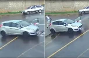 Câmera registra homem sendo arrastado (Foto: Reprodução)