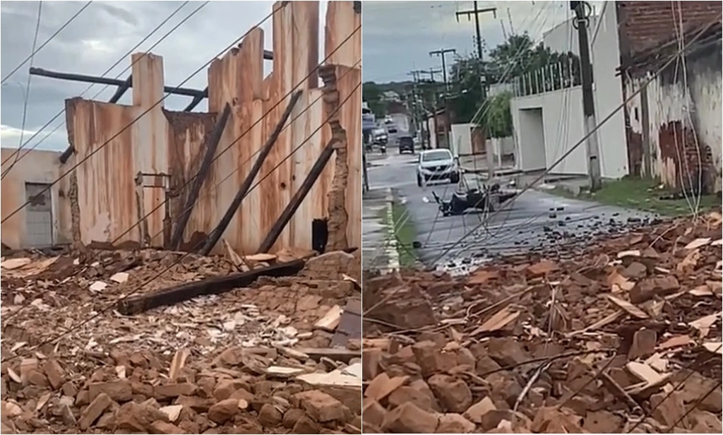 Casa desabou e atingiu um ciclista