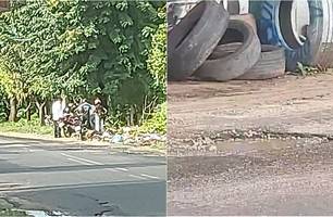 Casal cai em buraco na zona Norte de Teresina (Foto: Reprodução) Casal cai em buraco na zona Norte de Teresina (Foto: Reprodução)