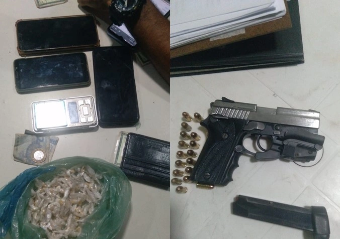 Criminosos de alta periculosidade são presos com arma e drogas em União